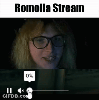 A Video Of A Woman Wearing Glasses And The Words Romolla Stream GIF