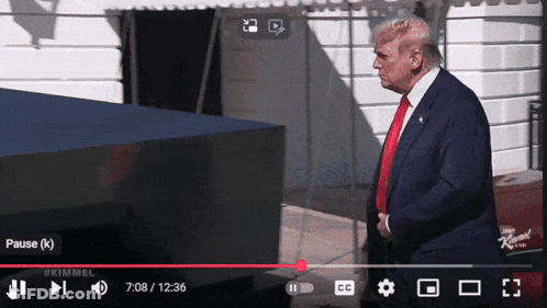 A Video Of Donald Trump Is Being Played On A Youtube Channel GIF