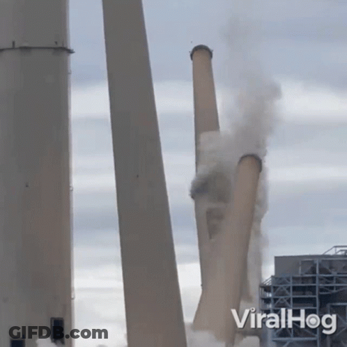 A Video Of Smoke Coming Out Of A Chimney With The Words Viralhog On The Bottom GIF