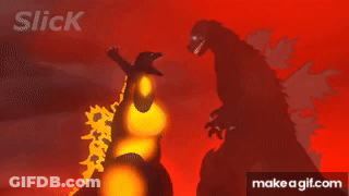 A Video Of Two Monsters Fighting With The Words Slick At The Top GIF