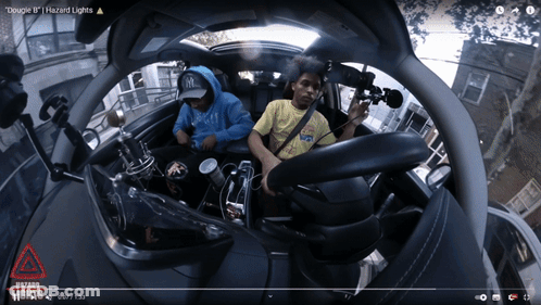 A Video Of Two People In A Car Is Titled Google I Hazard Lights GIF