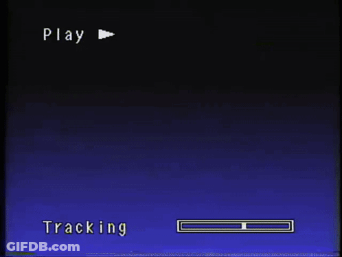 A Video Screen Shows A Loading Bar And The Words Play And Tracking GIF