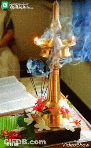 A Video Showing Smoke Coming Out Of A Candle Holder GIF
