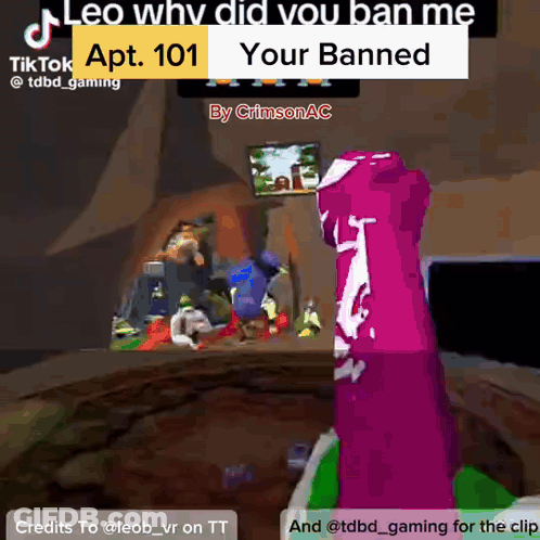 A Video That Says Leo Why Did You Ban Me And Your Banned GIF