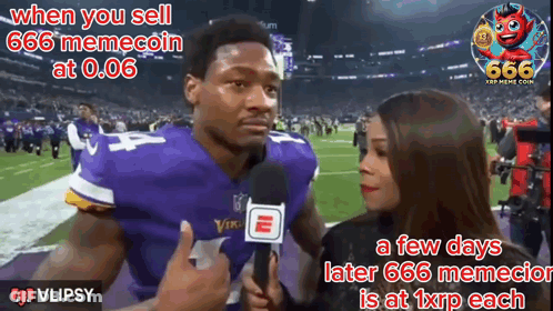 A Vikings Player Is Being Interviewed By A Woman GIF