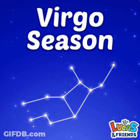A Virgo Season Poster With A Constellation On It GIF