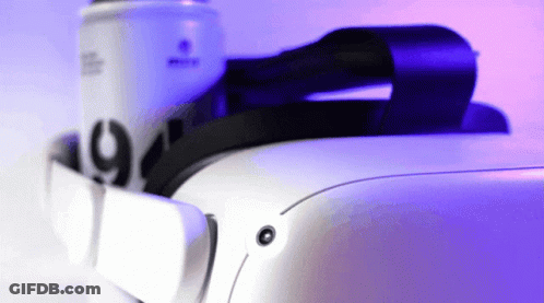 A Virtual Reality Headset With The Number 194 On The Side GIF