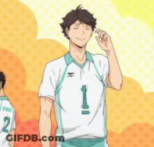A Volleyball Player With The Number 1 On His Jersey GIF
