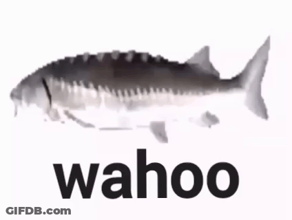 A Wahoo Logo With A Fish On It GIF