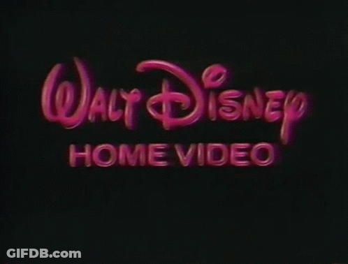 A Walt Disney Home Video Logo With Pink Letters GIF