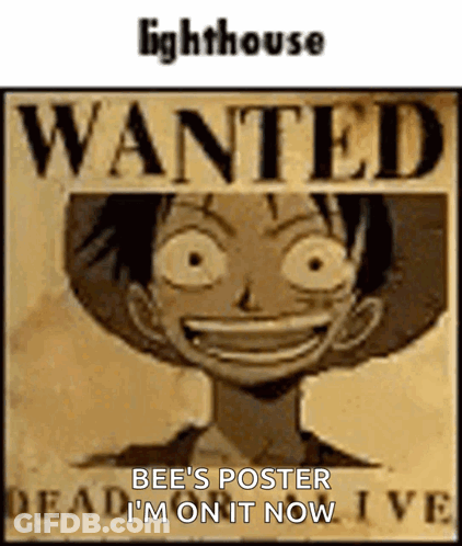 A Wanted Poster With A Picture Of Luffy On It GIF