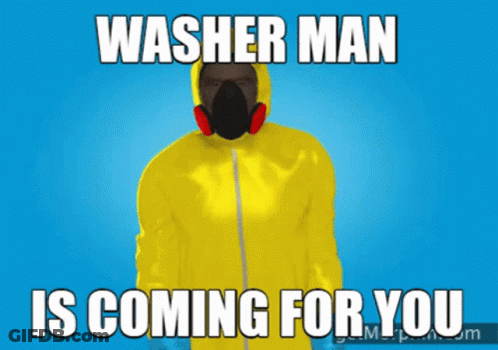 A Washer Man Is Coming For You With A Blue Background GIF