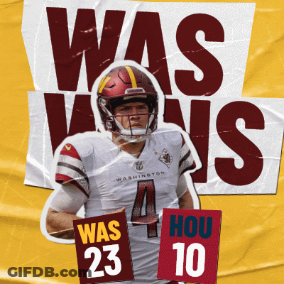 A Washington Football Player Is Holding Up A Sign That Says Was 23 Hou 10 GIF