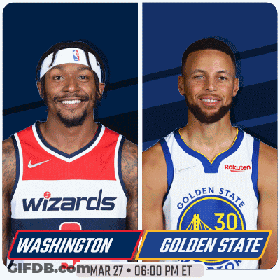 A Washington Wizards Player And A Golden State Warriors Player Are Shown GIF