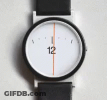 A Watch With A Black Band And A White Face Has The Numbers 6 And 5 GIF