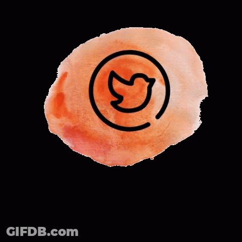A Watercolor Circle With A Bird In A Circle GIF