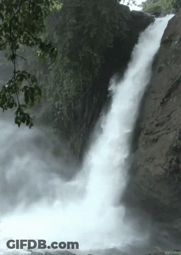 A Waterfall Is Shown With The Words Agreeing At The Bottom GIF