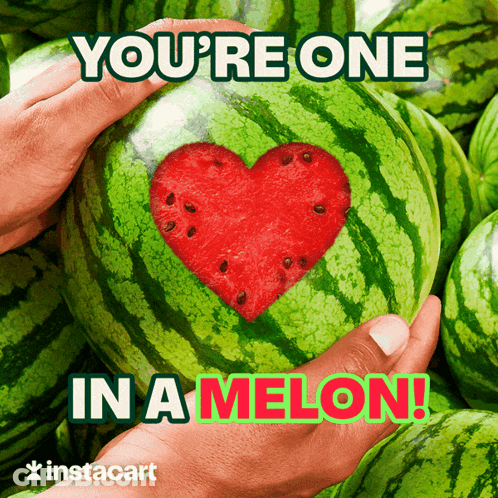 A Watermelon With A Heart Cut Out Of It GIF