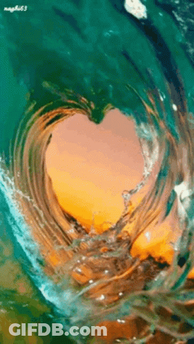 Heart-Shaped Ocean Wave GIF