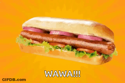 A Wawa Sandwich With Lettuce Tomatoes And Onions GIF