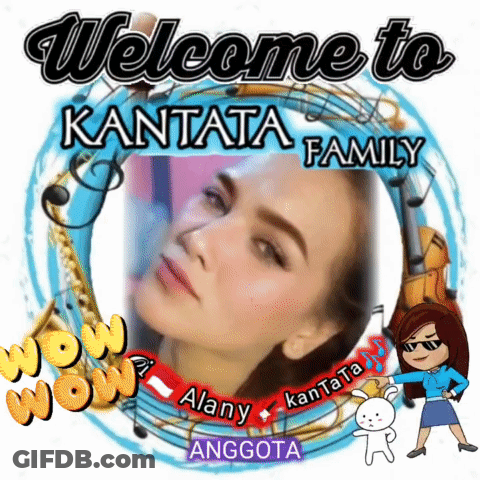 A Welcome To Kantata Family Poster With A Picture Of A Woman GIF