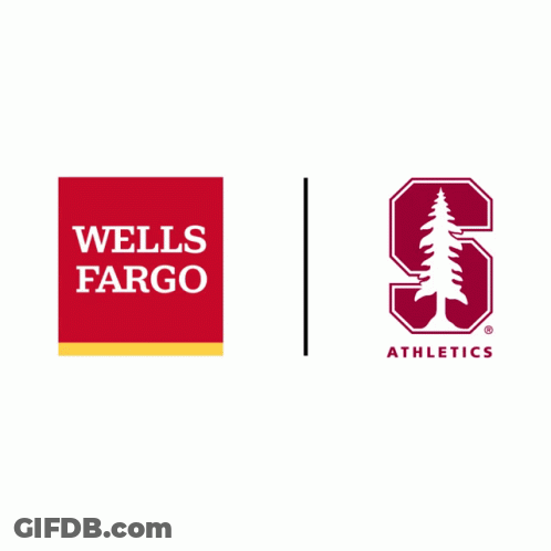A Wells Fargo Logo With A Cartoon Christmas Tree Holding A Basketball On Its Head GIF