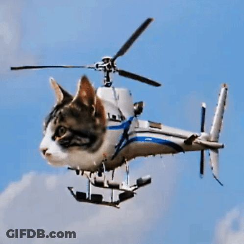 A White And Blue Helicopter With The Number 0 On It GIF