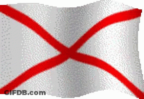A White And Red Flag With A Cross On It GIF