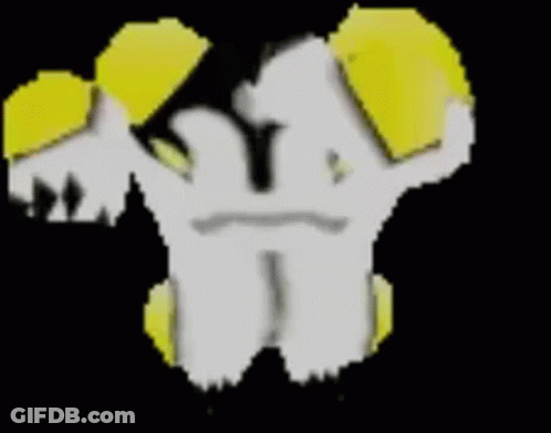 A White And Yellow Drawing Of A Person With Wings On A Black Background . GIF