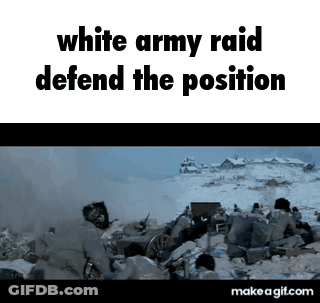 A White Army Raid Defends The Position In A Snowy Field GIF