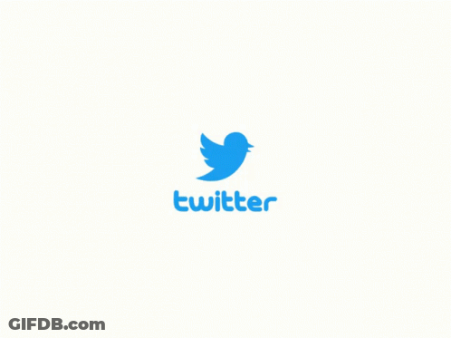 A White Background With A Blue Twitter Logo On It GIF