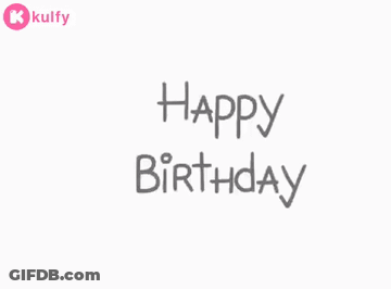 A White Background With The Words Happy Birthday Written On It . GIF