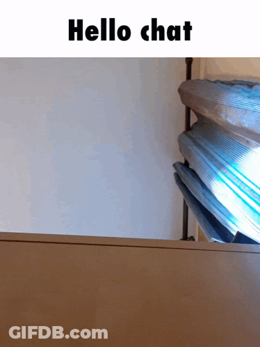 A White Background With The Words Hello Chat On Top GIF