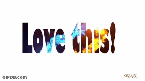 A White Background With The Words Love This GIF