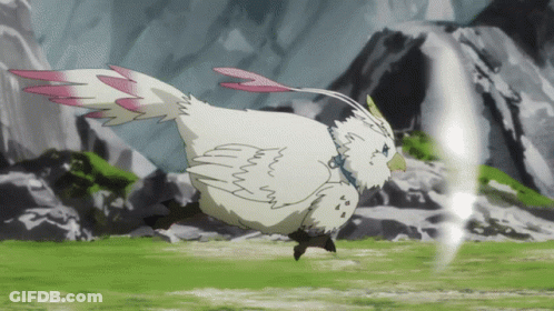 A White Bird With Pink Feathers Is Flying In A Field GIF