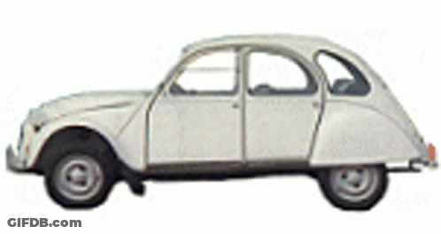 A White Car Is Shown From The Side With The Doors Open GIF