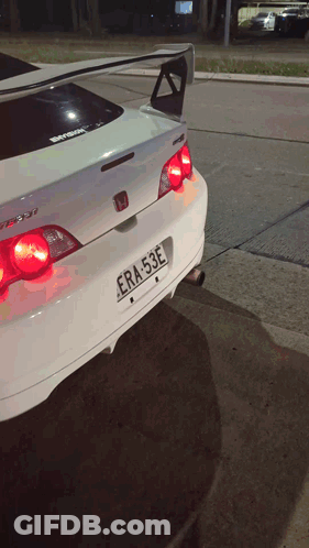 A White Car With A License Plate That Says Era-53E GIF