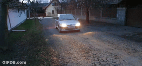 A White Car With A License Plate That Says Nct-779 GIF