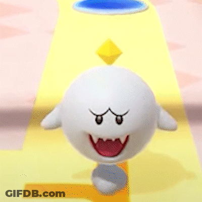 A White Cartoon Character With A Yellow Diamond On Top Of It 'S Head . GIF