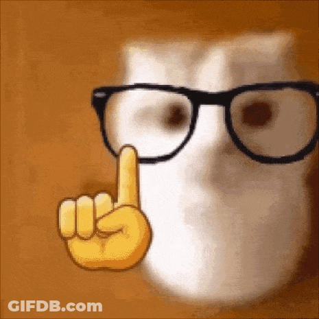 A White Cat Wearing Glasses And A Yellow Hand Is Pointing Up . GIF