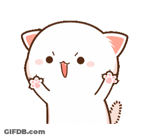 A White Cat With A Pink Ear Is Holding A Heart GIF