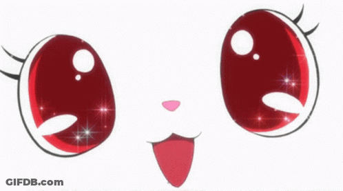 A White Cat With Red Eyes And A Pink Nose Sticking Out Its Tongue GIF