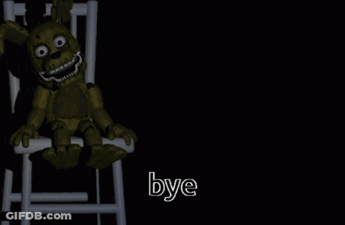 A White Chair With The Word Bye On The Bottom GIF