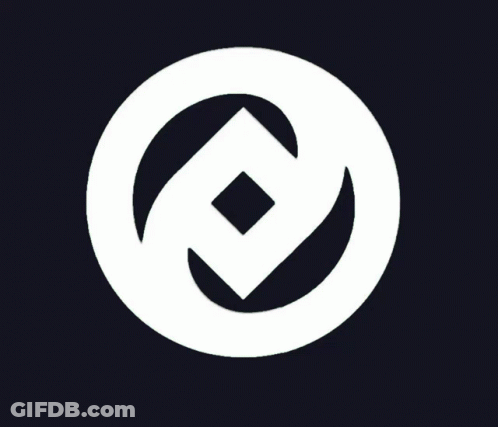 A White Circle With A Square In The Center On A Black Background GIF