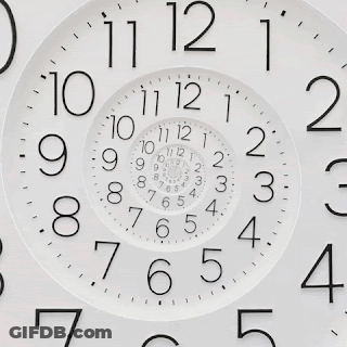 A White Clock With Black Numbers And The Hands On The Numbers 1 Through 12 GIF
