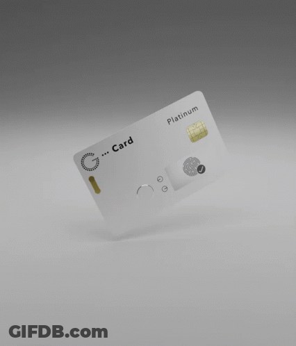 A White Credit Card With A Black Stripe That Says Nfc On It GIF