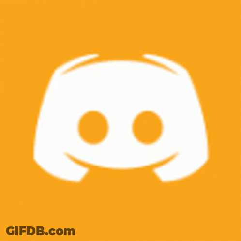 A White Discord Logo With Two Circles On A Gray Background . GIF