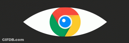 A White Eye With A Google Chrome Logo In The Middle GIF