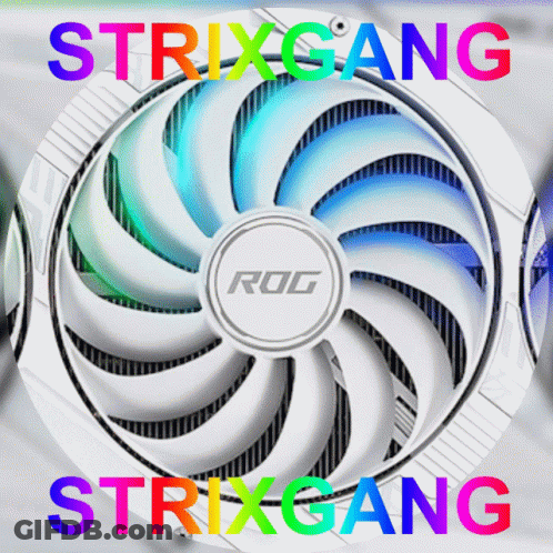 A White Fan With The Word Strixgang Written On It GIF