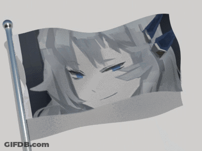 White Flag With Girl's Blue Eyes Picture GIF